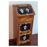 Peite Wood and Stained Glass Storage Cabinet