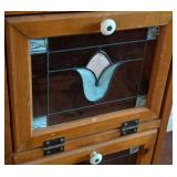 Peite Wood and Stained Glass Storage Cabinet