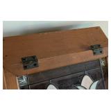 Peite Wood and Stained Glass Storage Cabinet