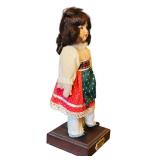Vintage Italian Folklore Doll with "Italy" Wood Stand