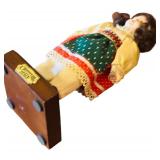 Vintage Italian Folklore Doll with "Italy" Wood Stand