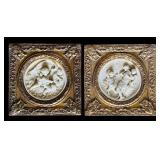Pair of Vintage Cast Plaques
