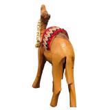 Pair of Wooden Carved Camel Figurines