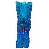 Vintage Fenton Blue Glass Heeled Boot, Vintage Fenton Amber Glass Shoe & Vintage Fenton Milk Glass Boot