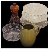 Vintage Glass Pedestal Cake Plates, Vintage Fostoria Liberty Bell Bowl and More