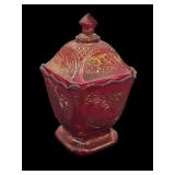 Two Gorgeous Vintage Imperial Iridescent Glass Lidded Dishes