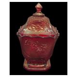 Two Gorgeous Vintage Imperial Iridescent Glass Lidded Dishes