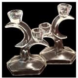 Crystal Candle Holder, Duiske, Irish Crystal, Double Light, Lead Crystal