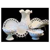 Vintage Westmoreland Milk Glass Doric Lace, Fruit Stand, Candy Dishes and More