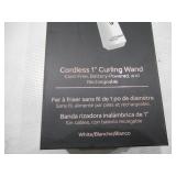 Unplugged Beauty Cordless 1" Curling Wand - Hair Styling Rechargeable Battery - White