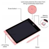Dartwood LCD Writing Tablet - 8.5 Inch Colorful Electronic Doodle Board and Drawing Pad for Kids (Pink)