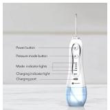 Dartwood Dental Cordless Oral Irrigator Water Flosser - Teeth Cleaning Kit - with Four Dental Tips and 10 Ounce Tank (White)