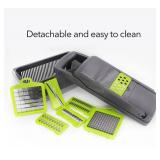 Dartwood All-In-One Vegetable Chopper - Kitchen Meal Prep Container - For Vegetable Chopping, Slicing, and Dicing (Transparent)