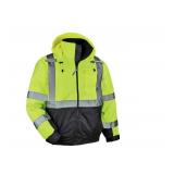 NEW Ergodyne GloWear 8377 Hi-Vis Winter Bomber Jacket - Type R, Class 3 LIME - XL