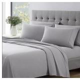 NEW Social Standard by Sanctuary Recycled Polyester Sheet Set - King Size - Smoke