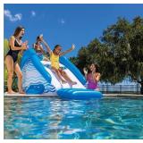 NEW WOW Sports Cascade Inflatable Pool Slide with Sprinkler - Blue