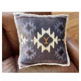 NEW 2 Pack of Yellowstone Silk Touch Pillows With Sherpa Back, 22" x 22" - Ombre Border