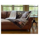 NEW 2 Pack of Yellowstone Silk Touch Pillows With Sherpa Back, 22" x 22" - Ombre Border