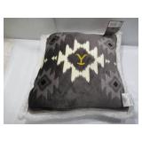NEW 2 Pack of Yellowstone Silk Touch Pillows With Sherpa Back, 22" x 22" - Ombre Border