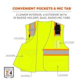 NEW GloWear 8246Z Two-Tone Mesh Hi-Vis Safety Vest - Type R, Class 2, Zipper, Reflective Binding - LIME - L/XL