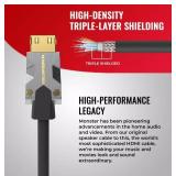 Monster M-Series Certified Premium HDMI Cable 2.0, Features 4K Ultra HD at 60Hz Refresh Rate, Duraflex Jacket, and Triple Layer Shielding, 22.5 Gbps - 4.9 ft