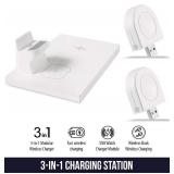 Wasserstein 3-in-1 Wireless Charging Station Compatible with Samsung, Apple, Google and Other Qi-Enabled Devices