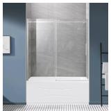 NEW OVE Decors Kelsey 60" Tub Door - Satin Nickel