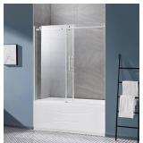 NEW OVE Decors Kelsey 60" Tub Door - Satin Nickel