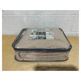 3PCS Full/Queen Olliix by Madison Park Khaki Quebec Reversible Coverlet Set