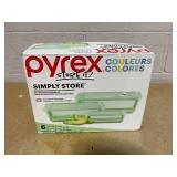 6PCS Pyrex Simply Store Tinted Rectangular Glass Storage Set