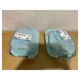 LOT OF 2 4PCS Anchor Hocking Heritage Basketweave Embos