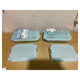 LOT OF 2 4PCS Anchor Hocking Heritage Basketweave Embos