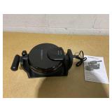 KitchenSmith Nonstick Waffle Maker Black: Aluminum, 180° Rotating, Folding Handle, Drip Tray, 1000W