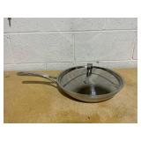 Anolon Nouvelle Stainless Steel 12" Frying Pan with Lid