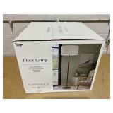 Cut Off Base Floor Lamp Black/Brown Metal/Wood - Threshold