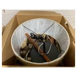 Cut Off Base Floor Lamp Black/Brown Metal/Wood - Threshold