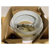 Knurled Metal Arc Floor Lamp with Tiered Shade Brass - Threshold