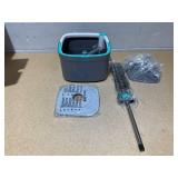 True & Tidy True Clean Spin Mop & Bucket System  Dual Compartment Design for Clean & Dirty Water, 360° Swivel Mop Head