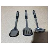 3PCS BergHOFF Graphite Stainless Steel Utensil Set with Silicone Head
