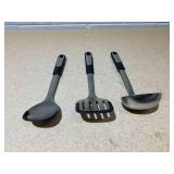 3PCS BergHOFF Graphite Stainless Steel Utensil Set with Silicone Head