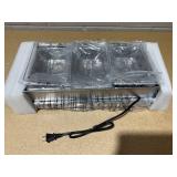 OVENTE Electric Buffet Server and Food Warmer, Three 1.5 Quart Chafing Dish Set with Stainless Steel Warming Tray