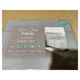 4PCS Twin Size Kaycie Gray Microfiber Sheet Set
