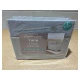 4PCS Twin Size Kaycie Gray Microfiber Sheet Set