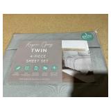 4PCS Twin Size Kaycie Gray Microfiber Sheet Set