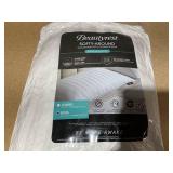 LOT OF 2 King Size Beautyrest Goose Pillow-500 Thread 100% Damask Stripe Soft Hotel Collection