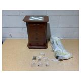 5-Drawer Large Storage Stand Armoire Mirror Jewelry Chest Wooden Bedroom Cabinet