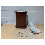 5-Drawer Large Storage Stand Armoire Mirror Jewelry Chest Wooden Bedroom Cabinet