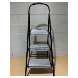 3-Step Folding Step Stool with Rubber Hand Grip