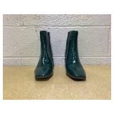 INC Womens Green Dasha Square Toe Booties