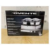 OVENTE Electric Buffet Server & Food Warmer with Two 1.5 Qt Stainless Steel Chafing Dishes, Adjustable Temperature Control